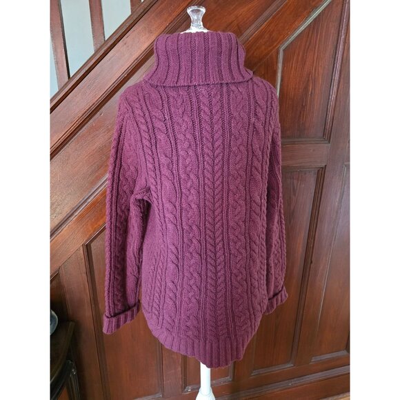 Duluth Trading Co. Womens Cable Knit Turtleneck Sweater Wool & Cashmere Blend Si - Picture 3 of 7